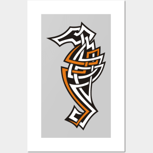 Seahorse Tribal Icon Posters and Art